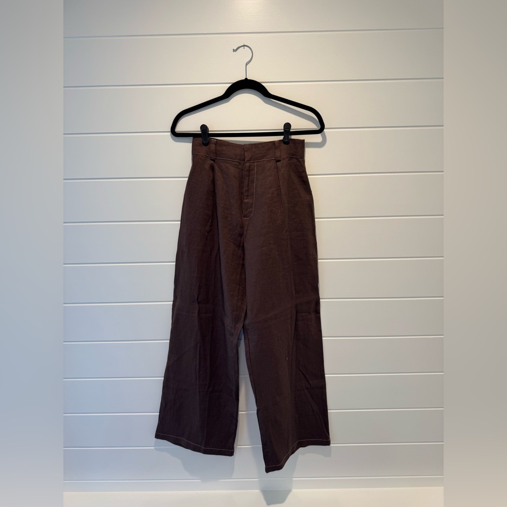 Faithfull The Brand Brown Ida Cropped Pants
